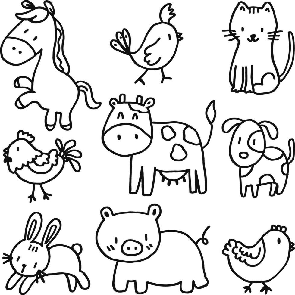 hand drawn animal for templates vector