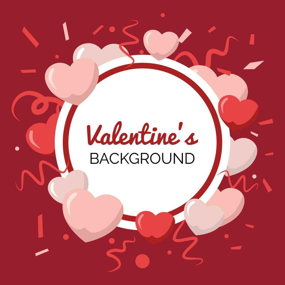 Valentines day graphic circular background illustration vector