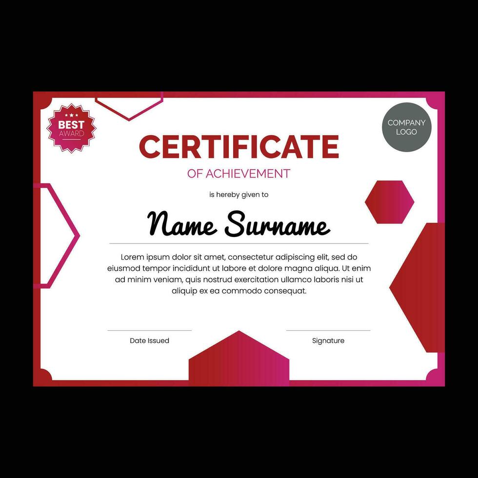 modern style certificate design illustration geometric background vector