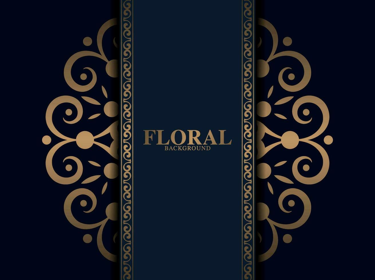 fondo de marco floral decorativo dorado de lujo vector