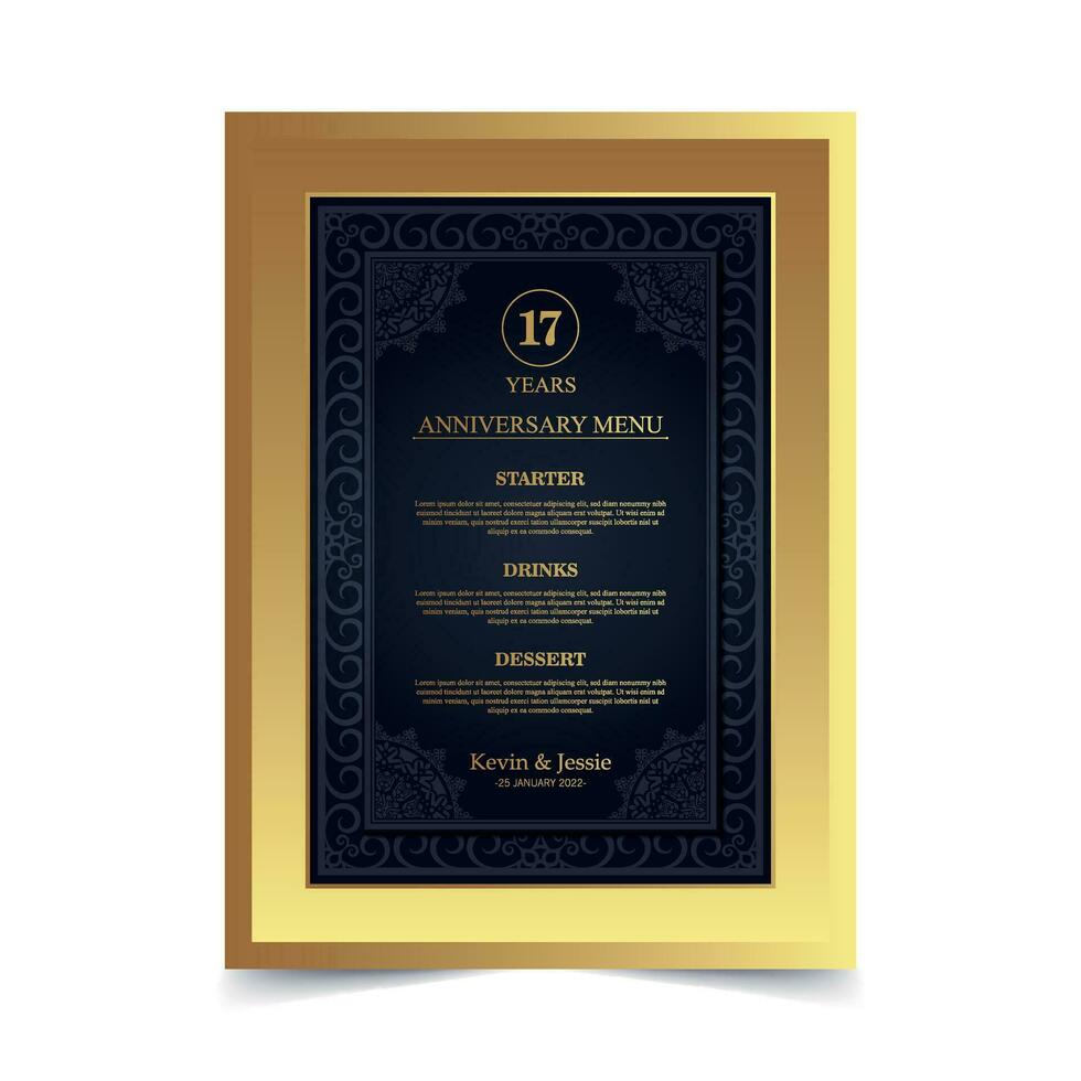 Luxury Menu Layout with Ornamental Elements vector