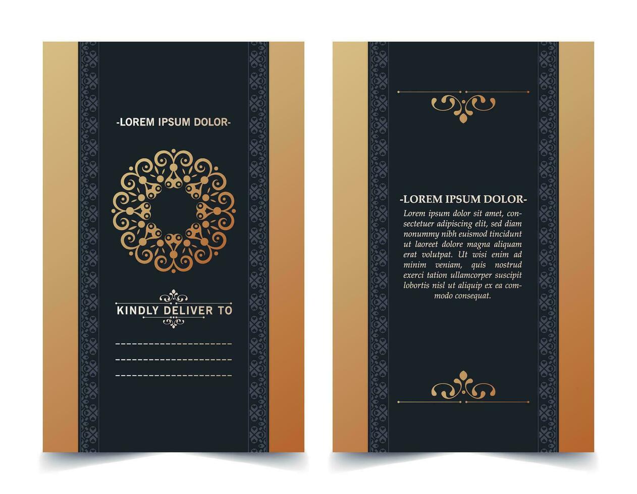 luxury gold emblem invitation card template vector