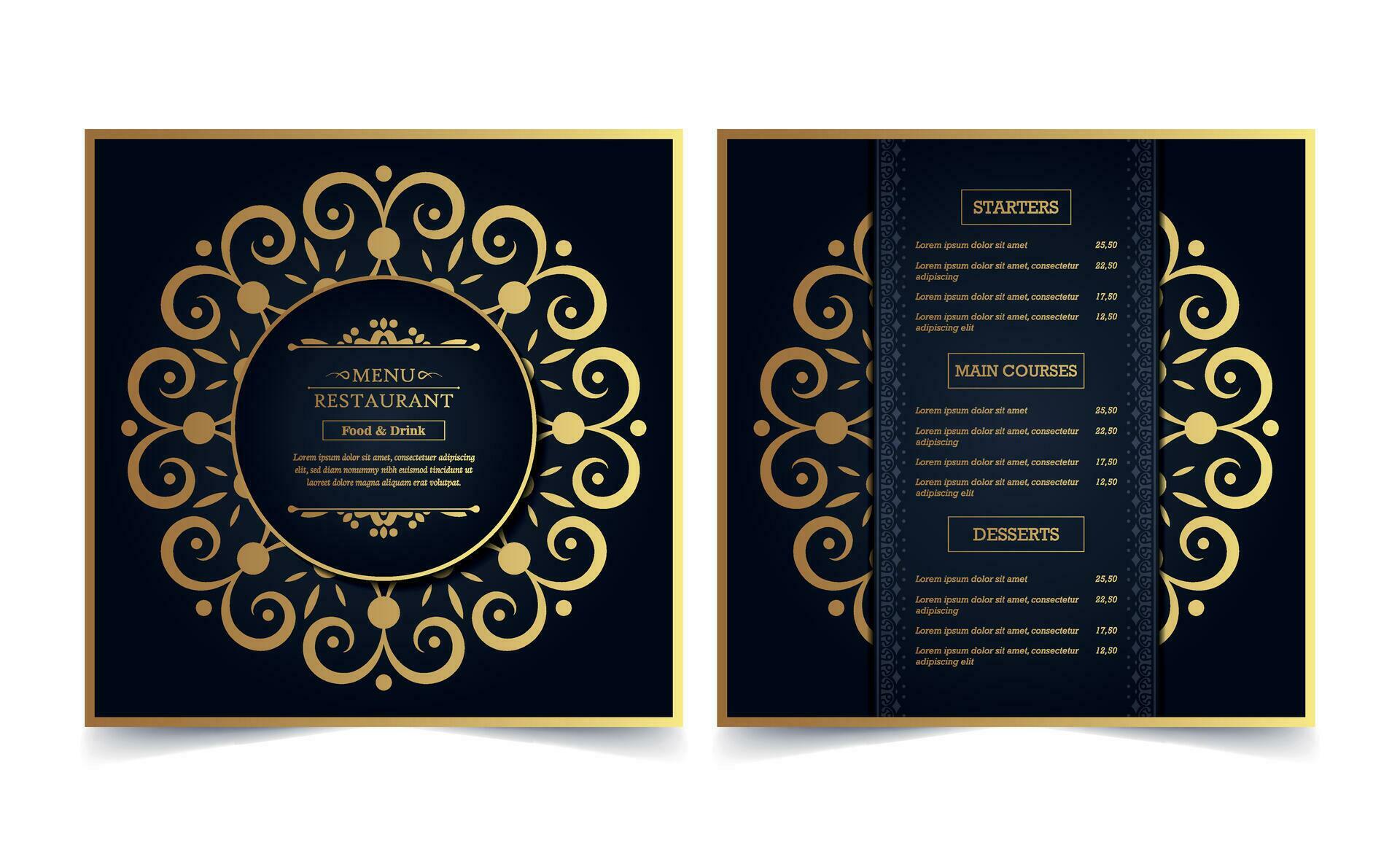 Luxury Menu Layout with Ornamental Elements 35767250 Vector Art at Vecteezy
