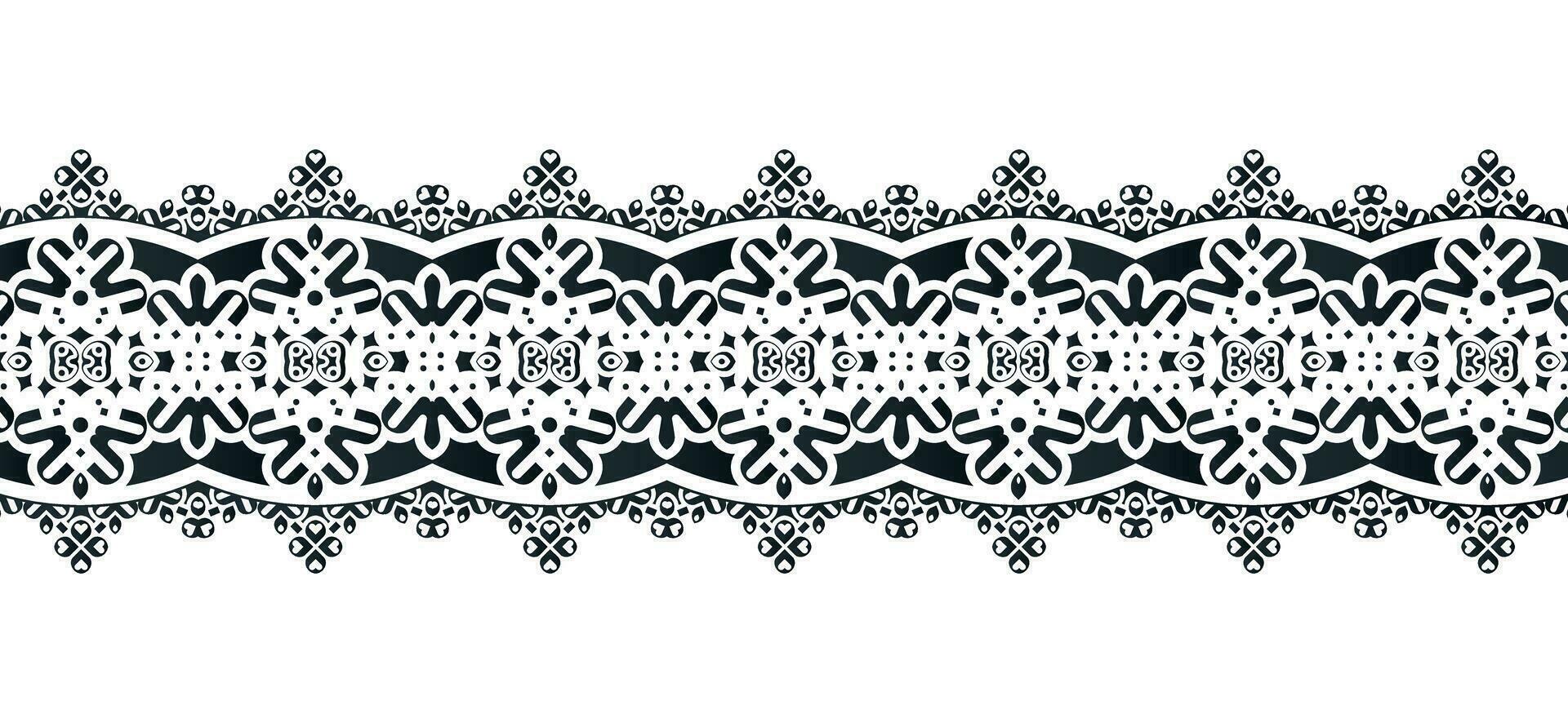 ornament style ethnic seamless borders set vector