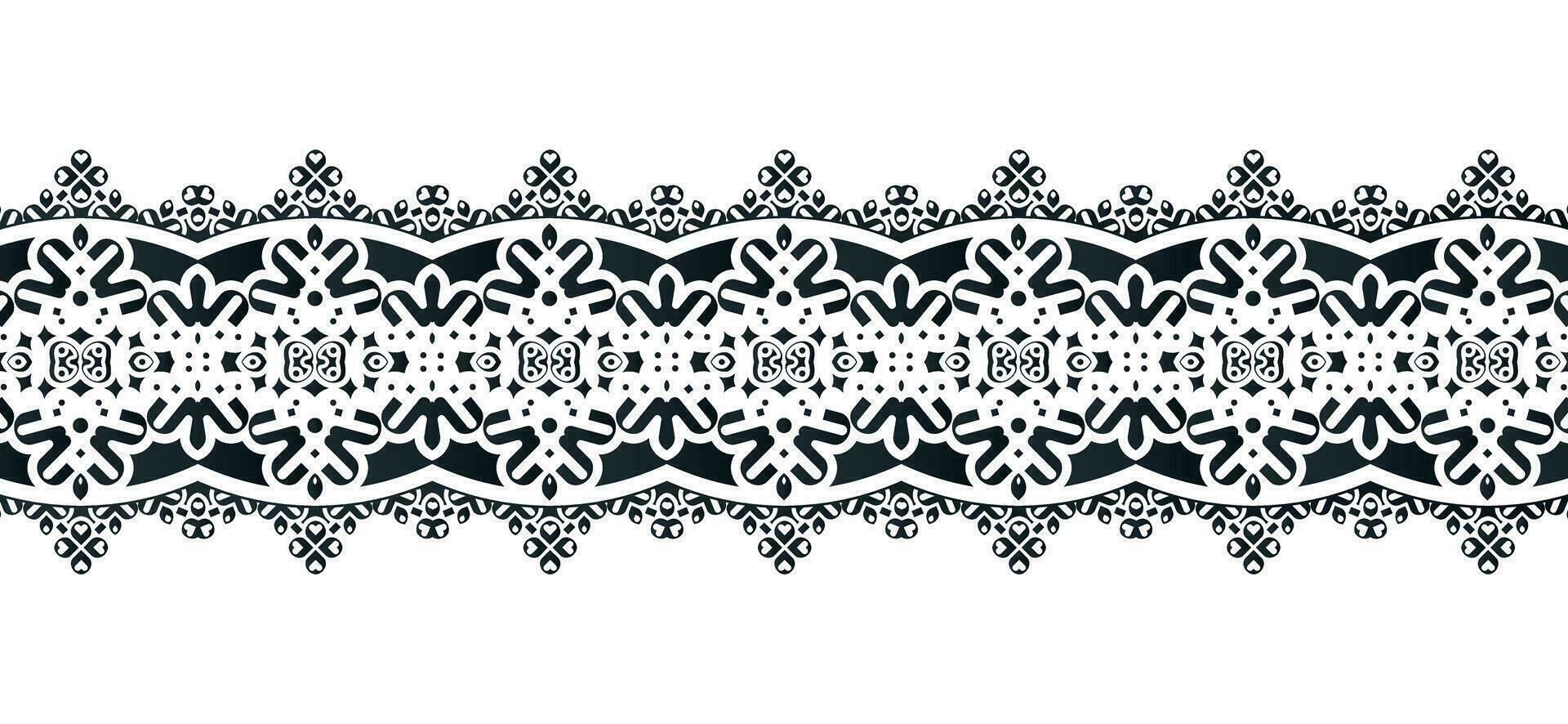 ornament style ethnic seamless borders set vector