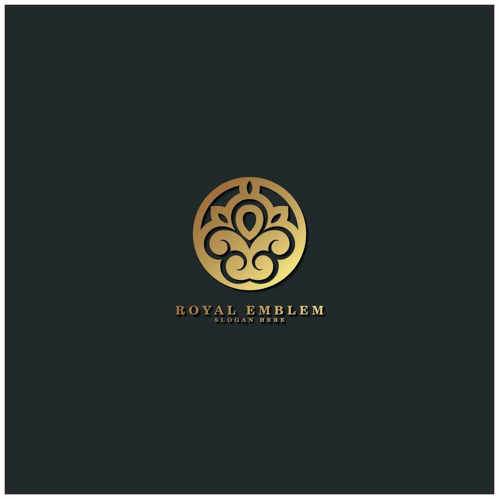 luxury ornament logo line art vector