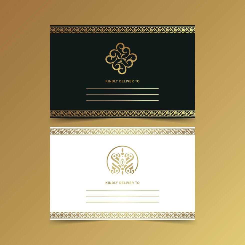 luxury gold emblem invitation card template vector