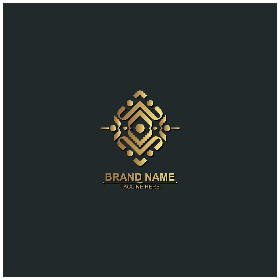 luxury ornament logo line art vector