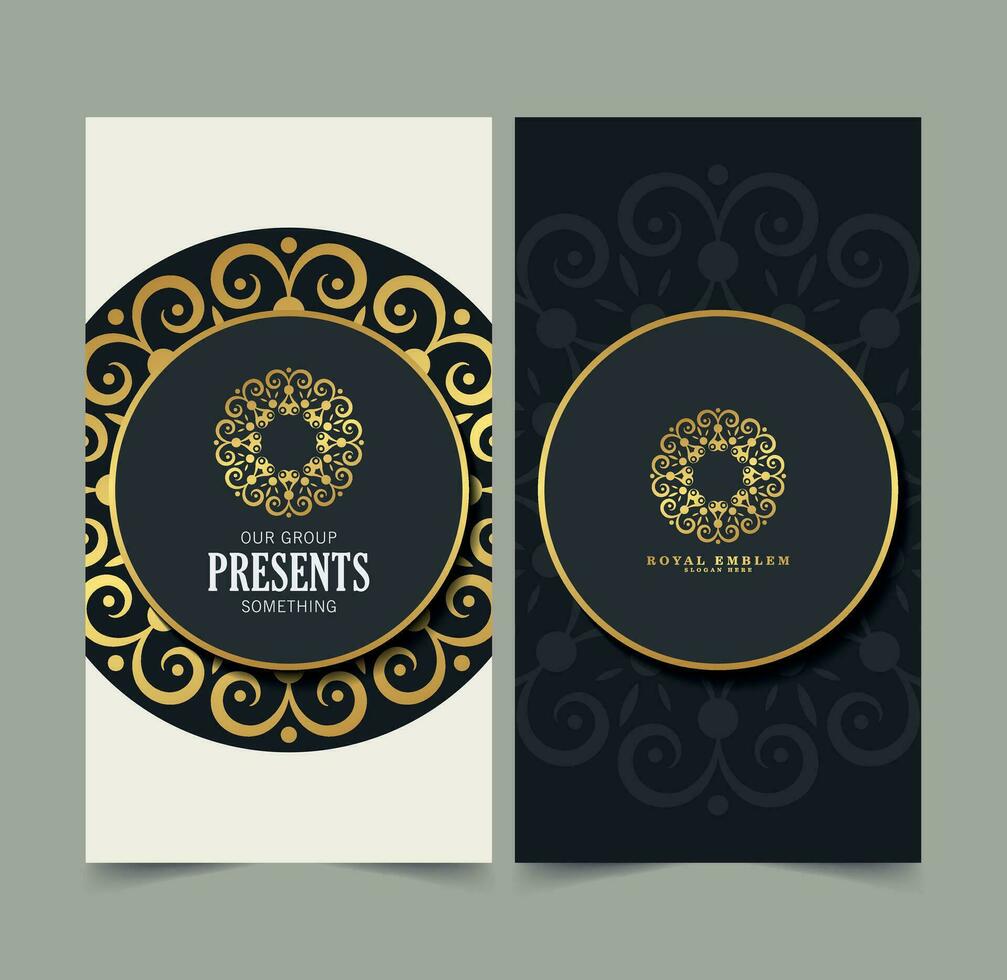 Luxury ornamental logos and business cards template vector