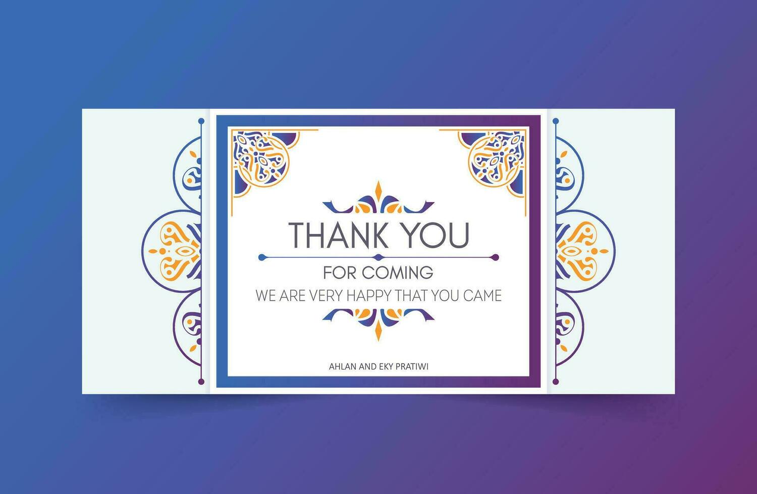 colorful patterned wedding thank you cards vector
