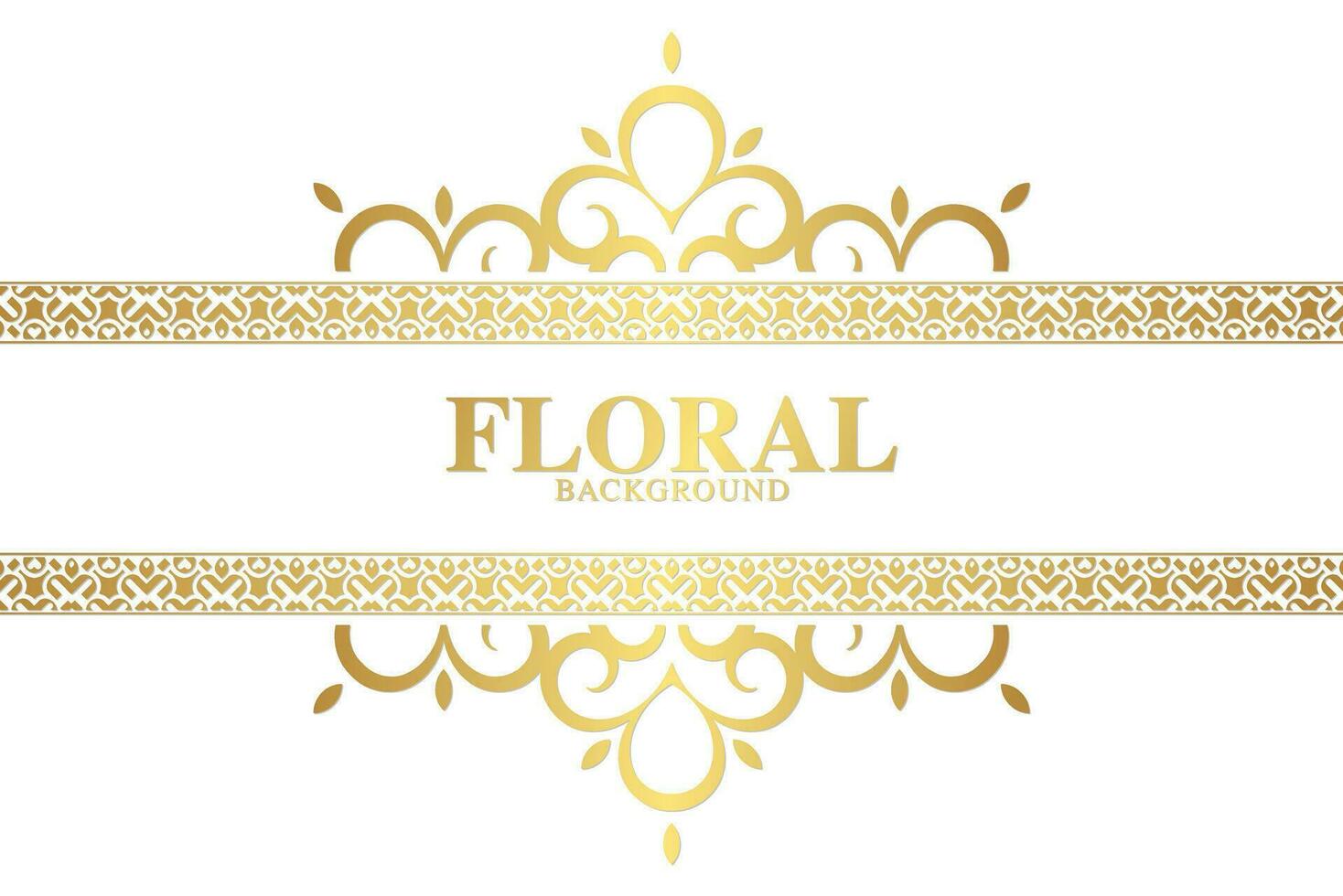 fondo de marco floral decorativo dorado de lujo vector