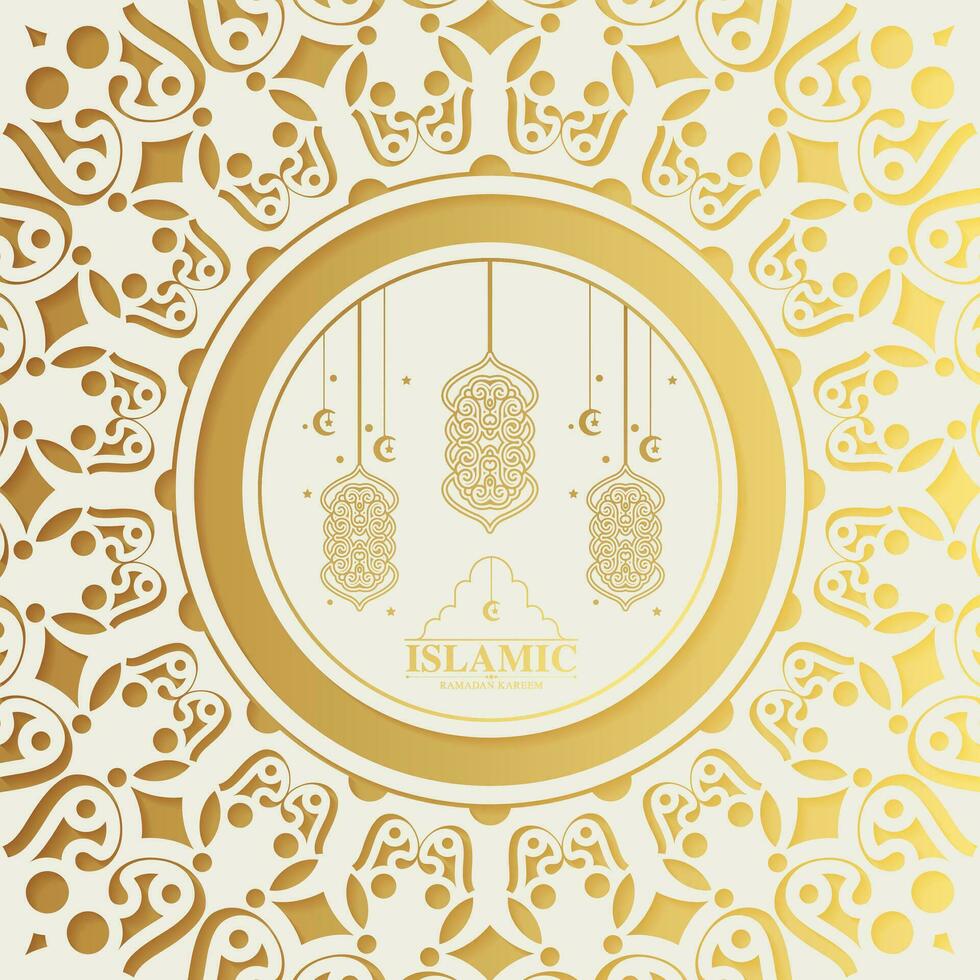 ramadan kareem banner in black and golden style vector