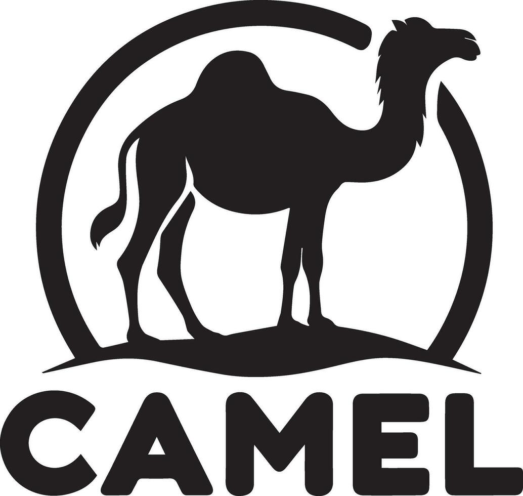 Camel Logo vector art illustration, Camel Icon vector  silhouette