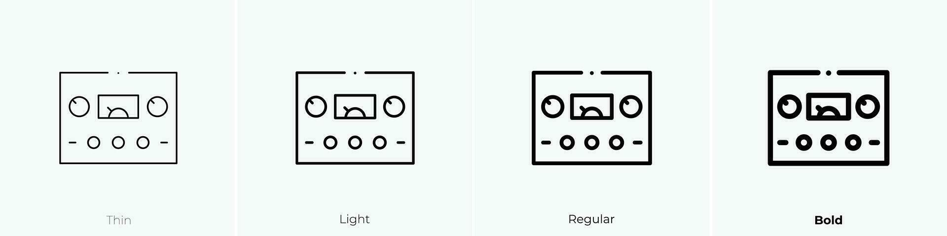 power supply icon. Thin, Light, Regular And Bold style design isolated on white background vector