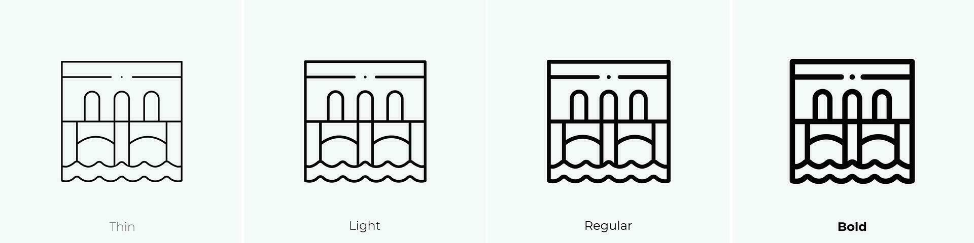 ponte vecchio icono. delgado, luz, regular y negrita estilo diseño aislado en blanco antecedentes vector