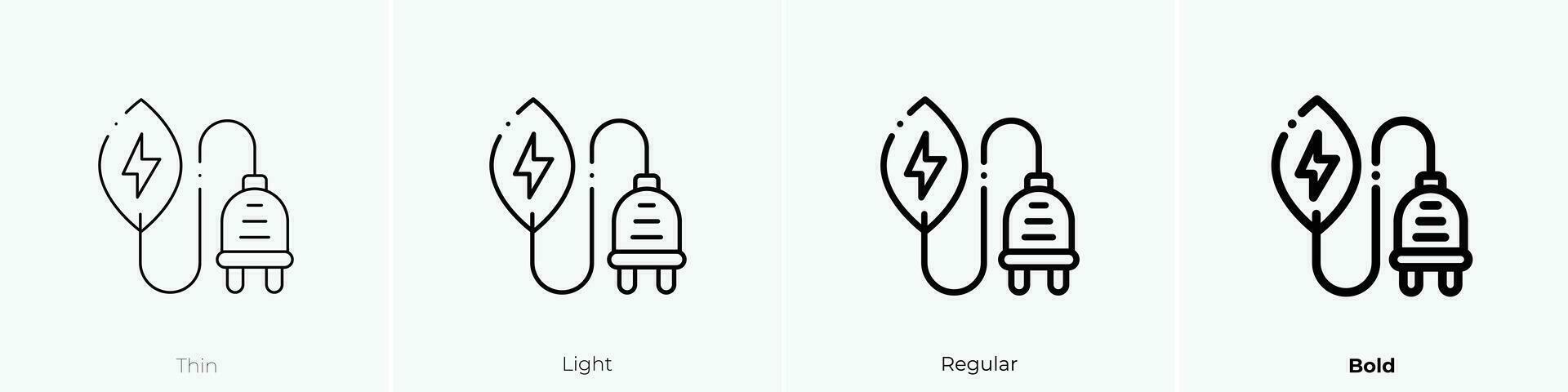 power icon. Thin, Light, Regular And Bold style design isolated on white background vector