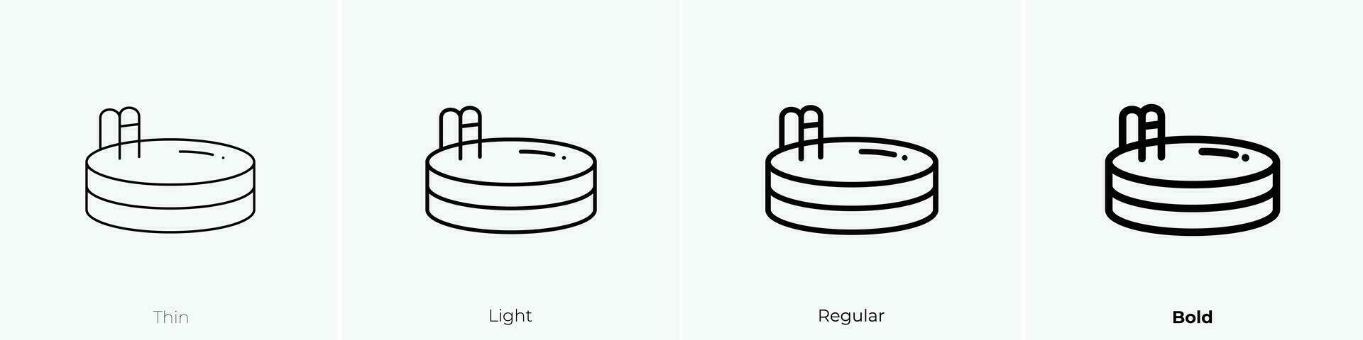 piscina icono. delgado, luz, regular y negrita estilo diseño aislado en blanco antecedentes vector