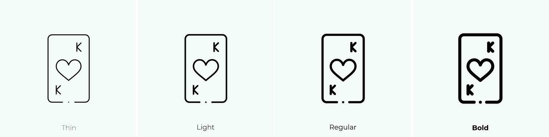 poker cards icon. Thin, Light, Regular And Bold style design isolated on white background vector