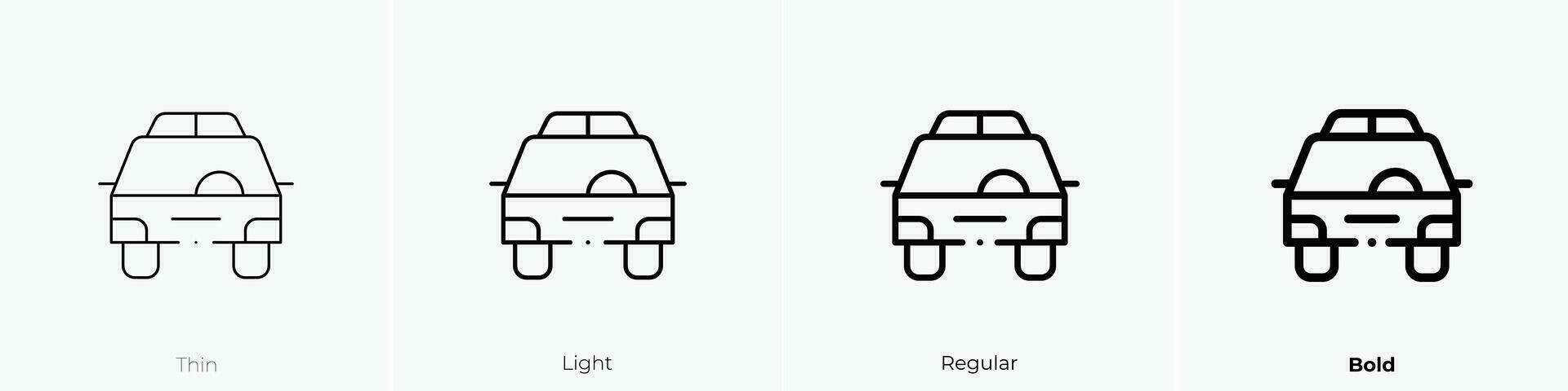 police car icon. Thin, Light, Regular And Bold style design isolated on white background vector