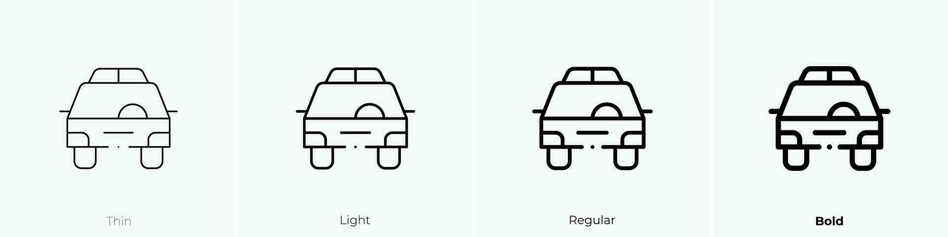 policía coche icono. delgado, luz, regular y negrita estilo diseño aislado en blanco antecedentes vector