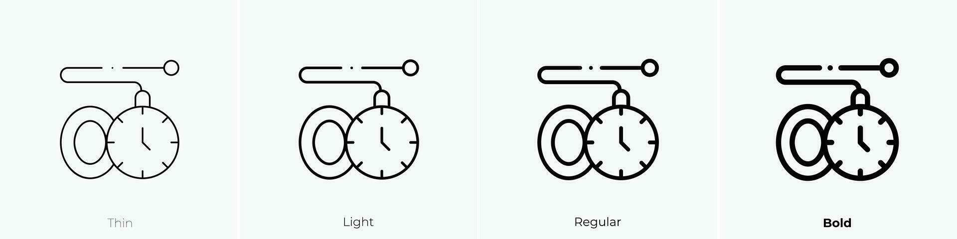 pocket watch icon. Thin, Light, Regular And Bold style design isolated on white background vector