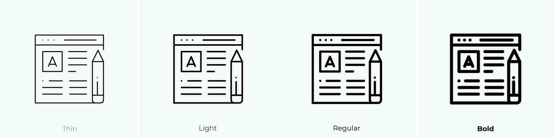 post icon. Thin, Light, Regular And Bold style design isolated on white background vector