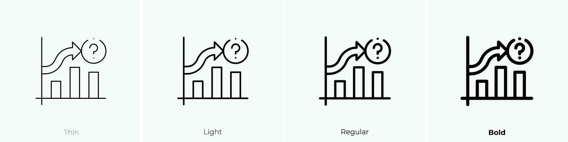 prediction icon. Thin, Light, Regular And Bold style design isolated on white background vector