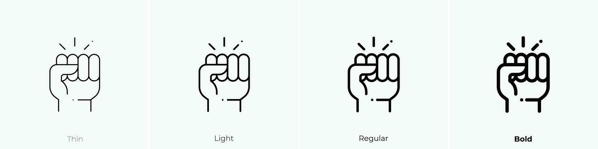 power icon. Thin, Light, Regular And Bold style design isolated on white background vector