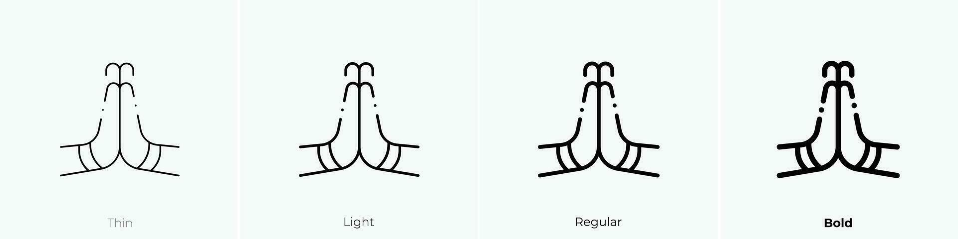 pray icon. Thin, Light, Regular And Bold style design isolated on white background vector
