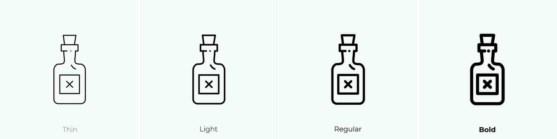 poison icon. Thin, Light, Regular And Bold style design isolated on white background vector