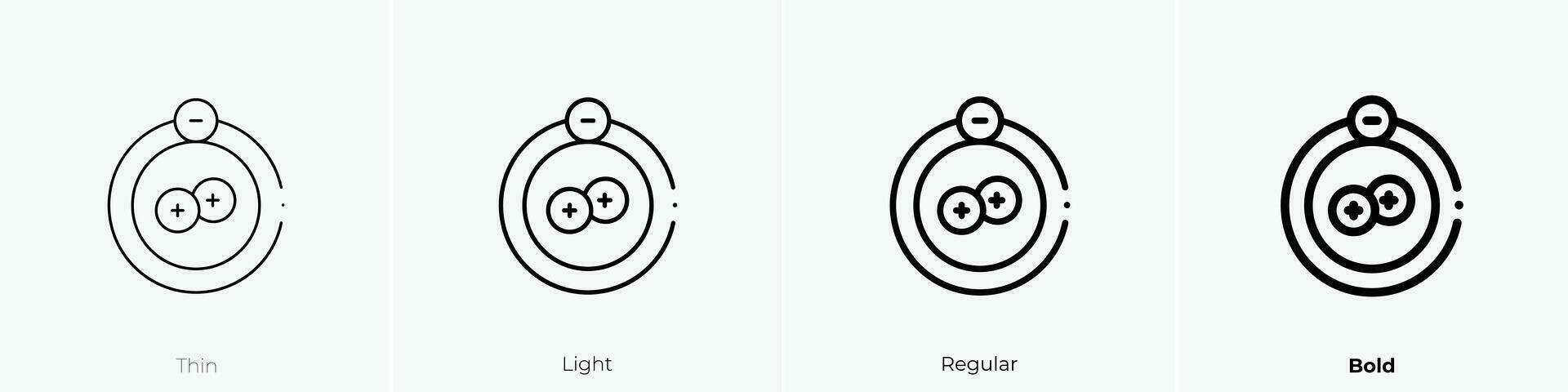 positive ion icon. Thin, Light, Regular And Bold style design isolated on white background vector