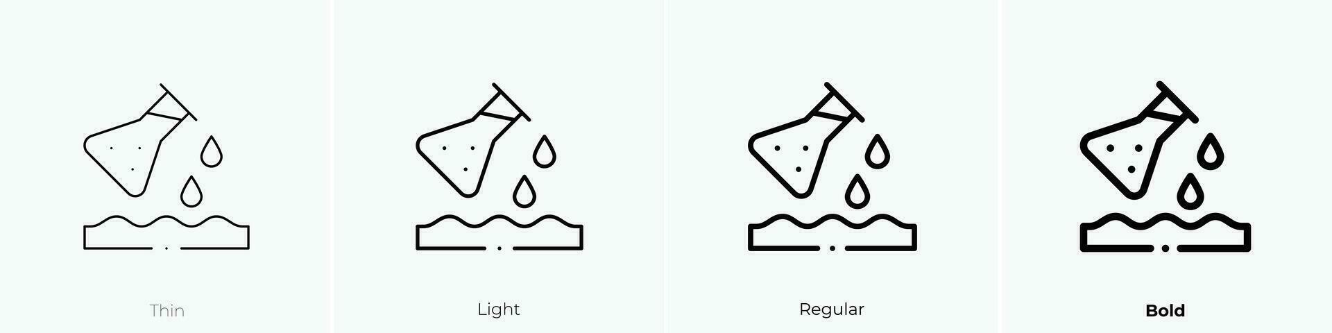 pollution icon. Thin, Light, Regular And Bold style design isolated on white background vector