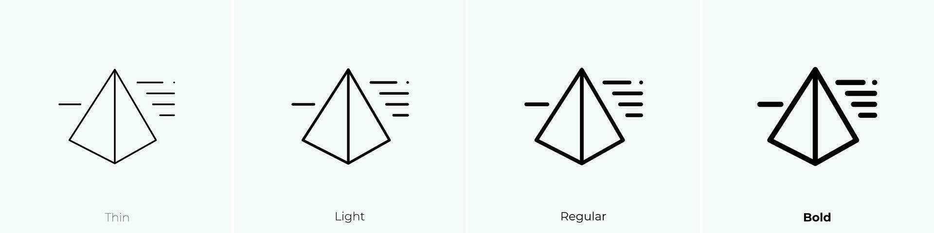 prism icon. Thin, Light, Regular And Bold style design isolated on white background vector