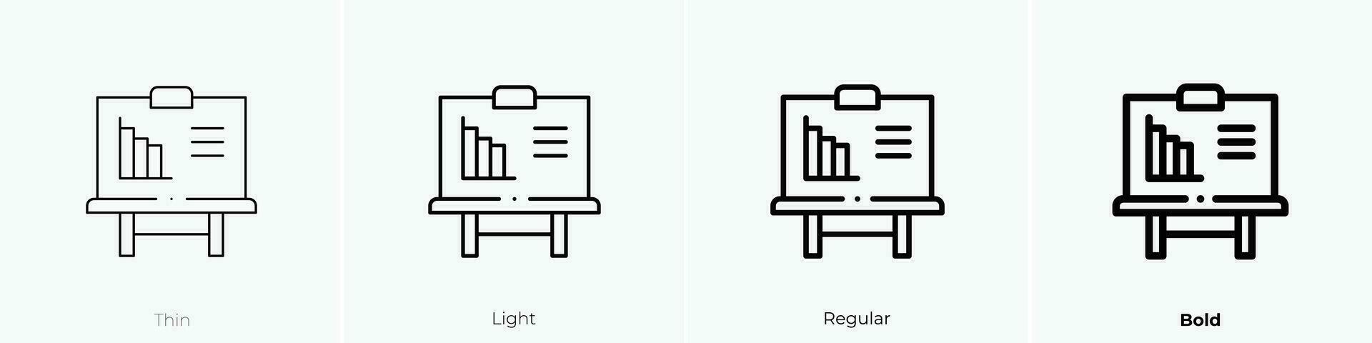 presentation icon. Thin, Light, Regular And Bold style design isolated on white background vector