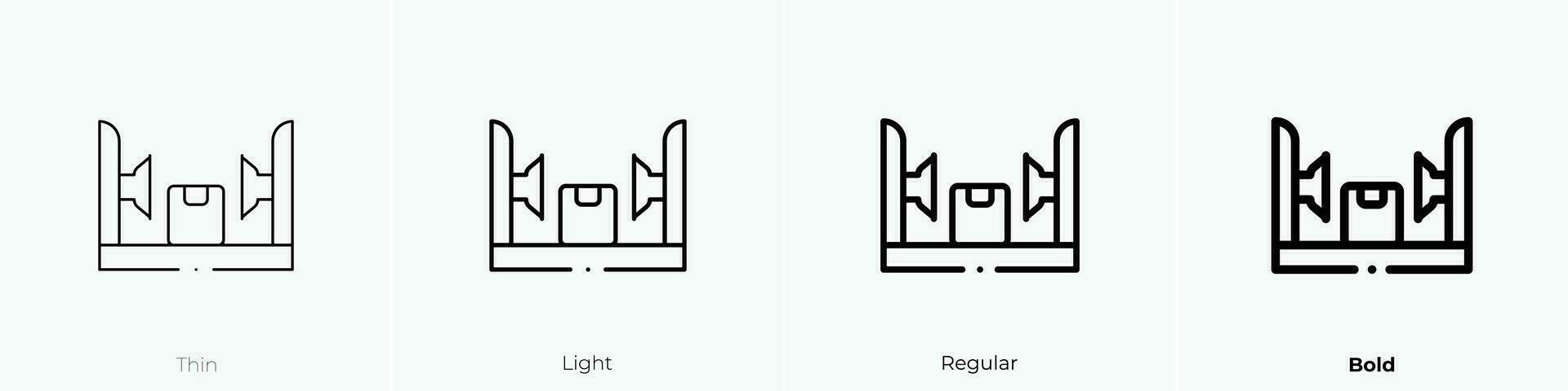 press icon. Thin, Light, Regular And Bold style design isolated on white background vector