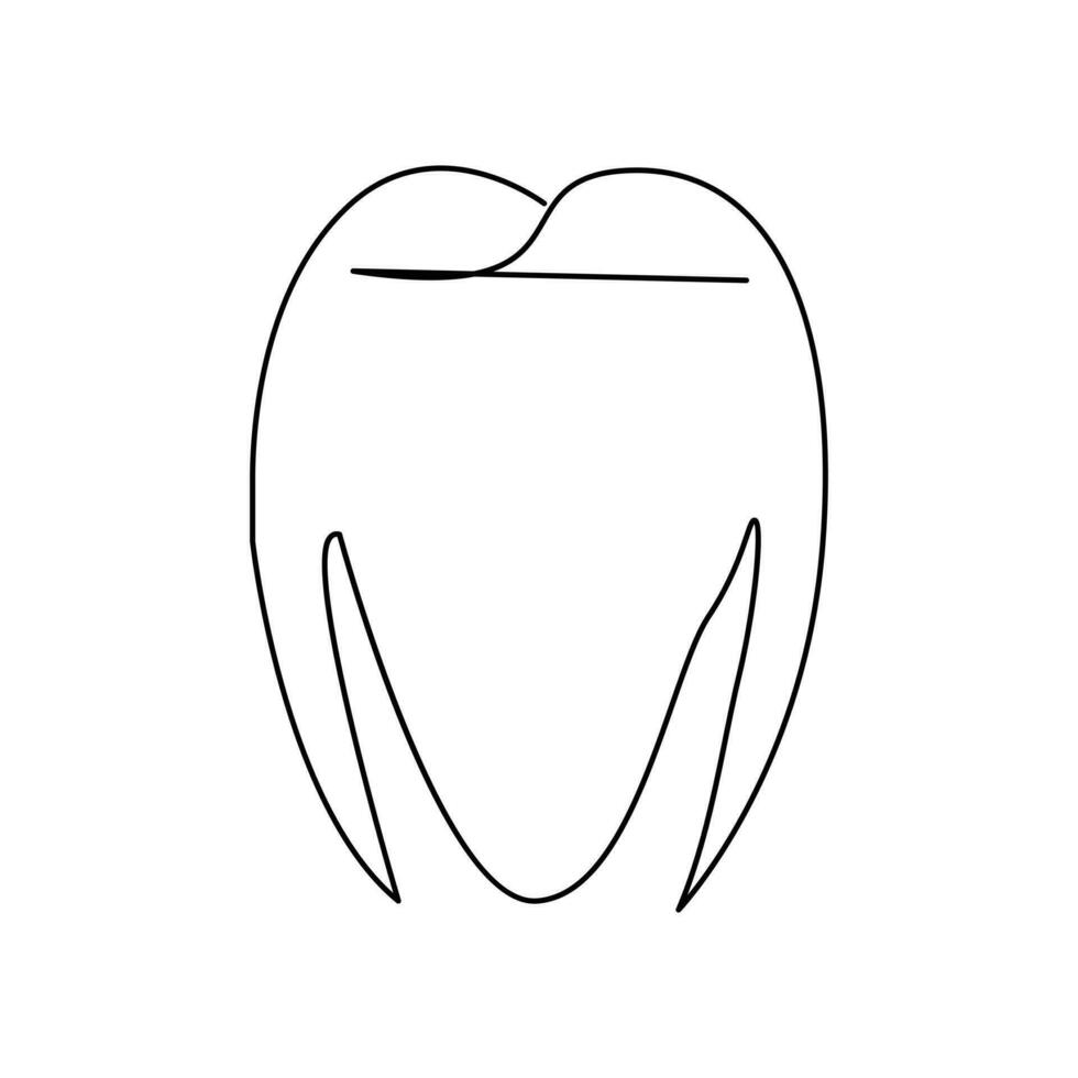 Teeth single line continuous  outline vector art drawing and simple one line teeth minimalist design