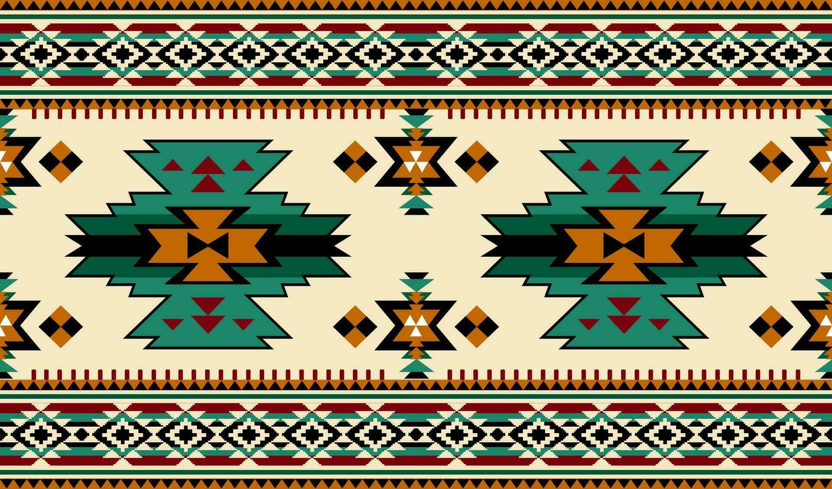 Carpet tribal pattern art. Geometric ethnic seamless pattern traditional. American, Mexican style. Design for background, wallpaper, illustration, fabric, clothing, carpet, textile, batik, embroidery. vector