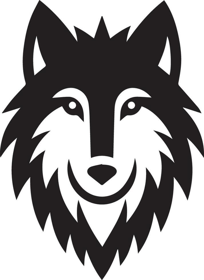Wolf silhouette editable vector illustration isolated over white background