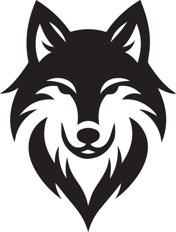 Wolf silhouette editable vector illustration isolated over white background