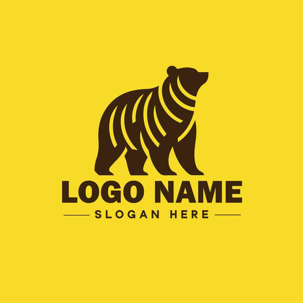 logo diseño oso animal logo y icono editable vector gráfico ilustración