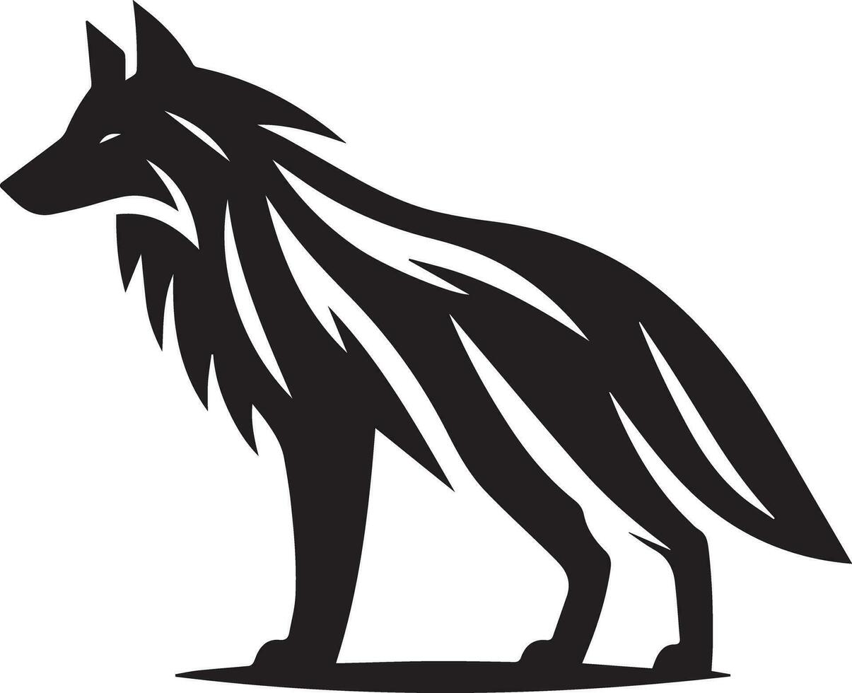 Wolf silhouette editable vector illustration isolated over white background