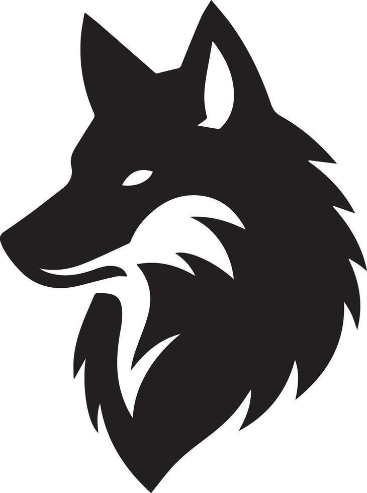 Wolf silhouette editable vector illustration isolated over white background