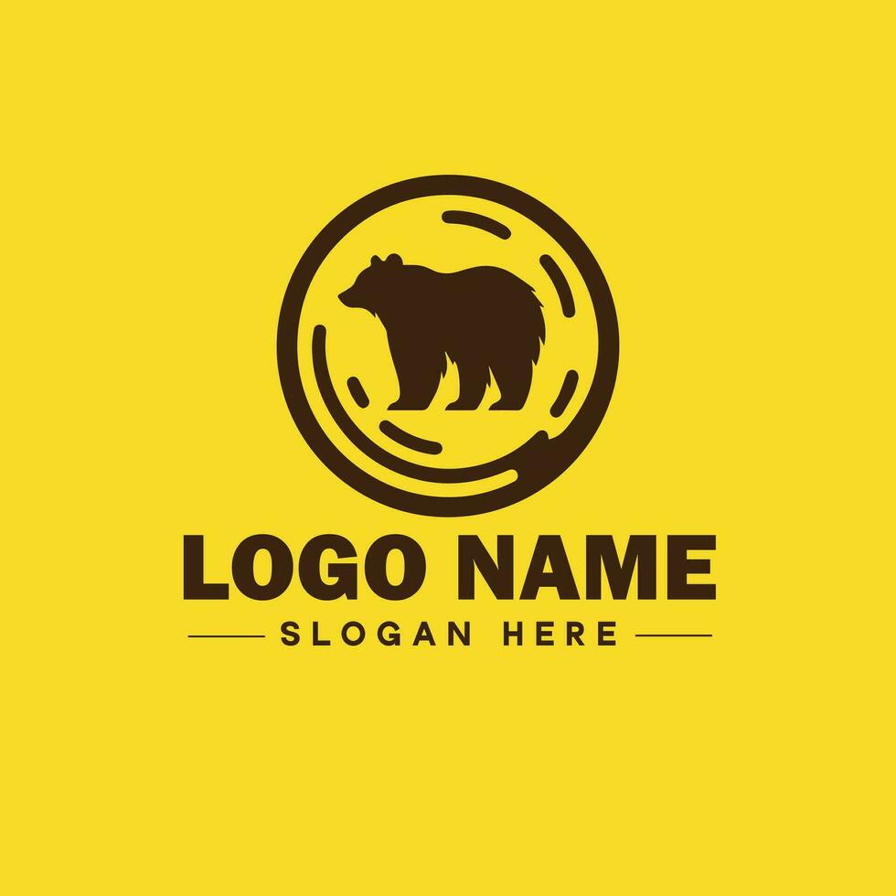 Logo Design Bear animal logo and icon editable vector graphic illustration
