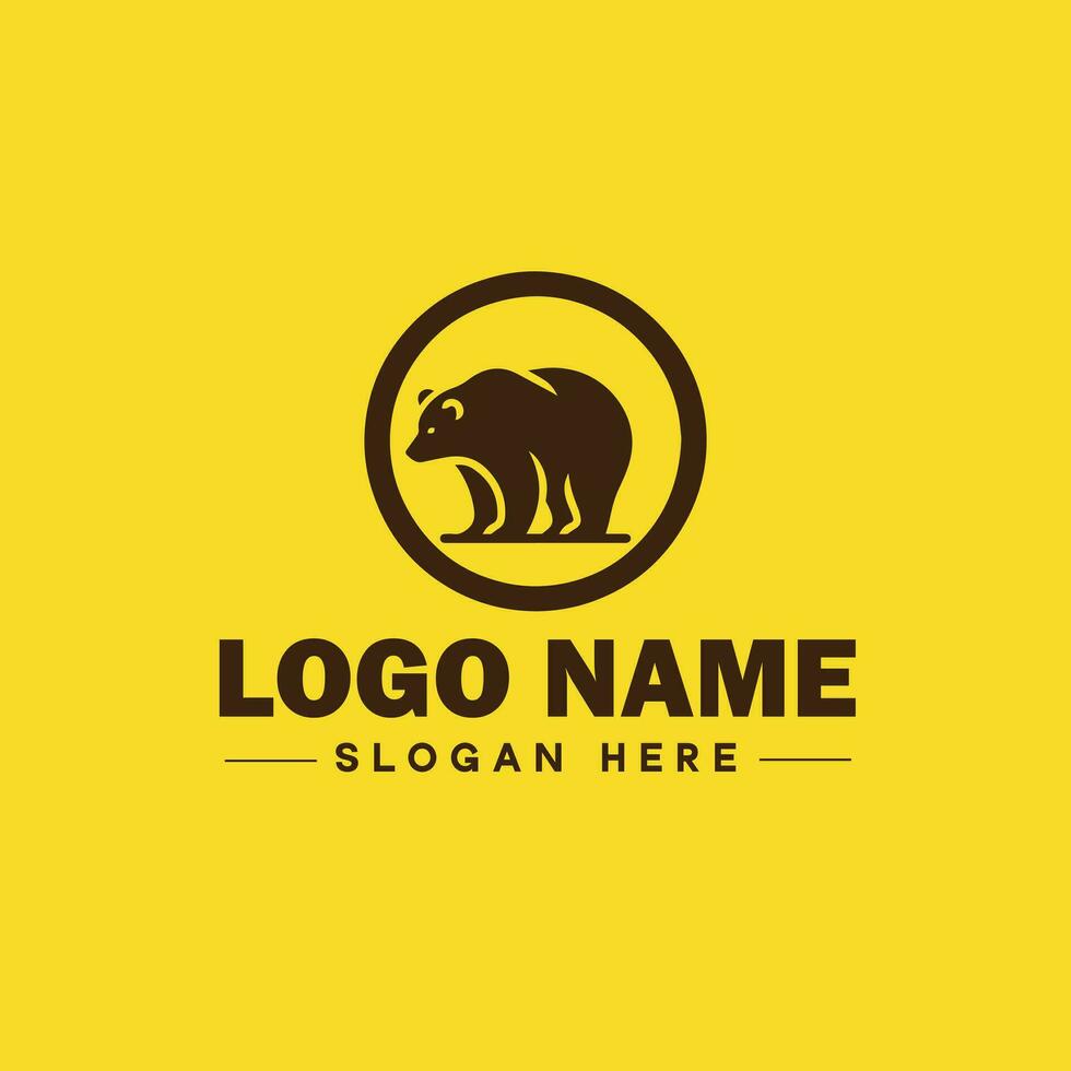 logo diseño oso animal logo y icono editable vector gráfico ilustración