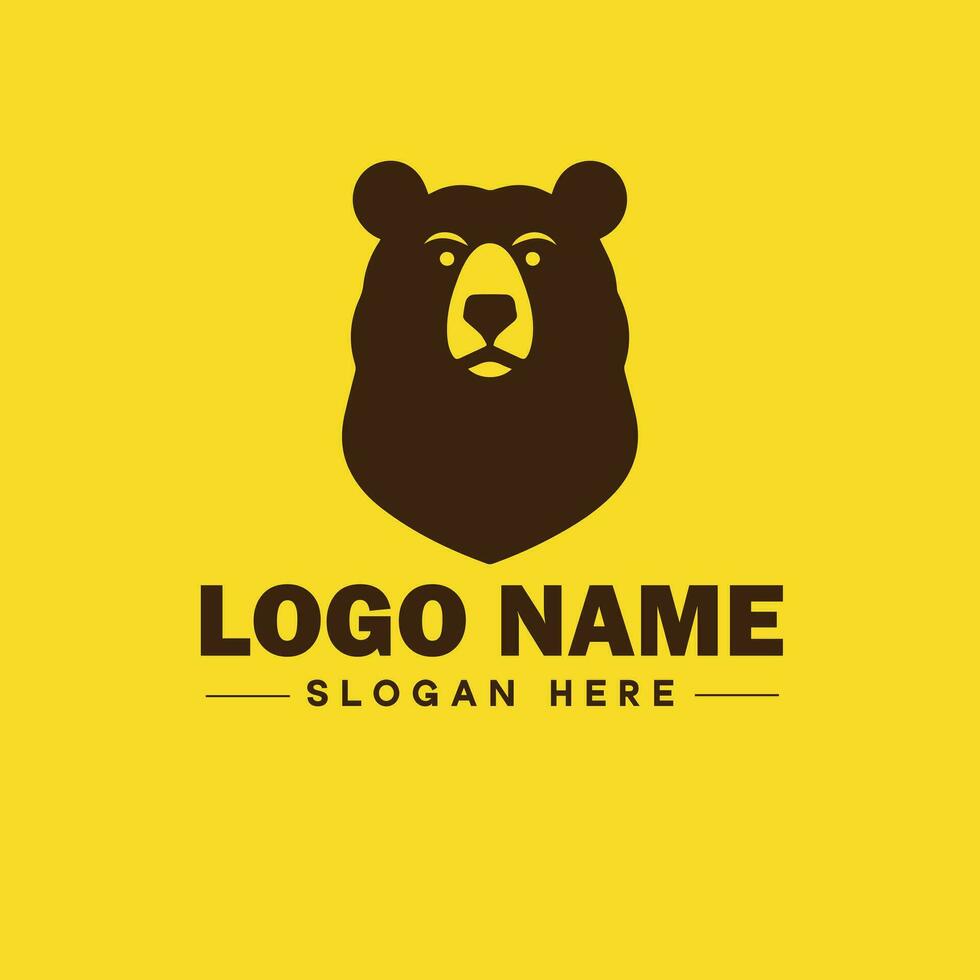 logo diseño oso animal logo y icono editable vector gráfico ilustración