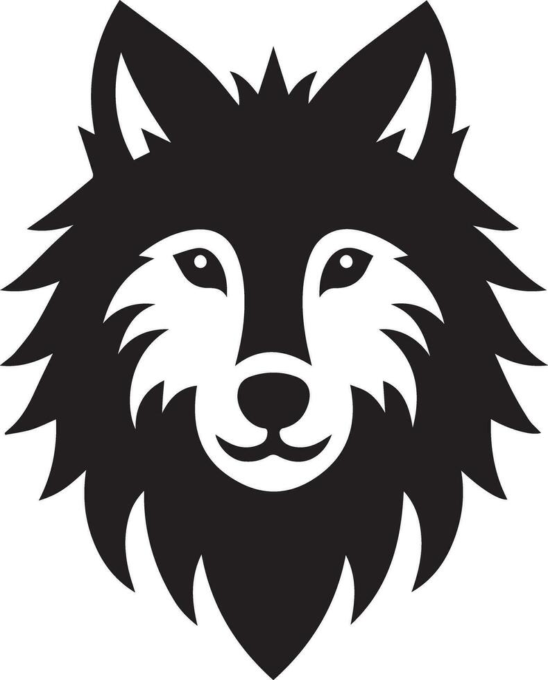Wolf silhouette editable vector illustration isolated over white background