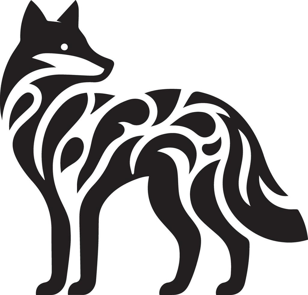 Wolf silhouette editable vector illustration isolated over white background