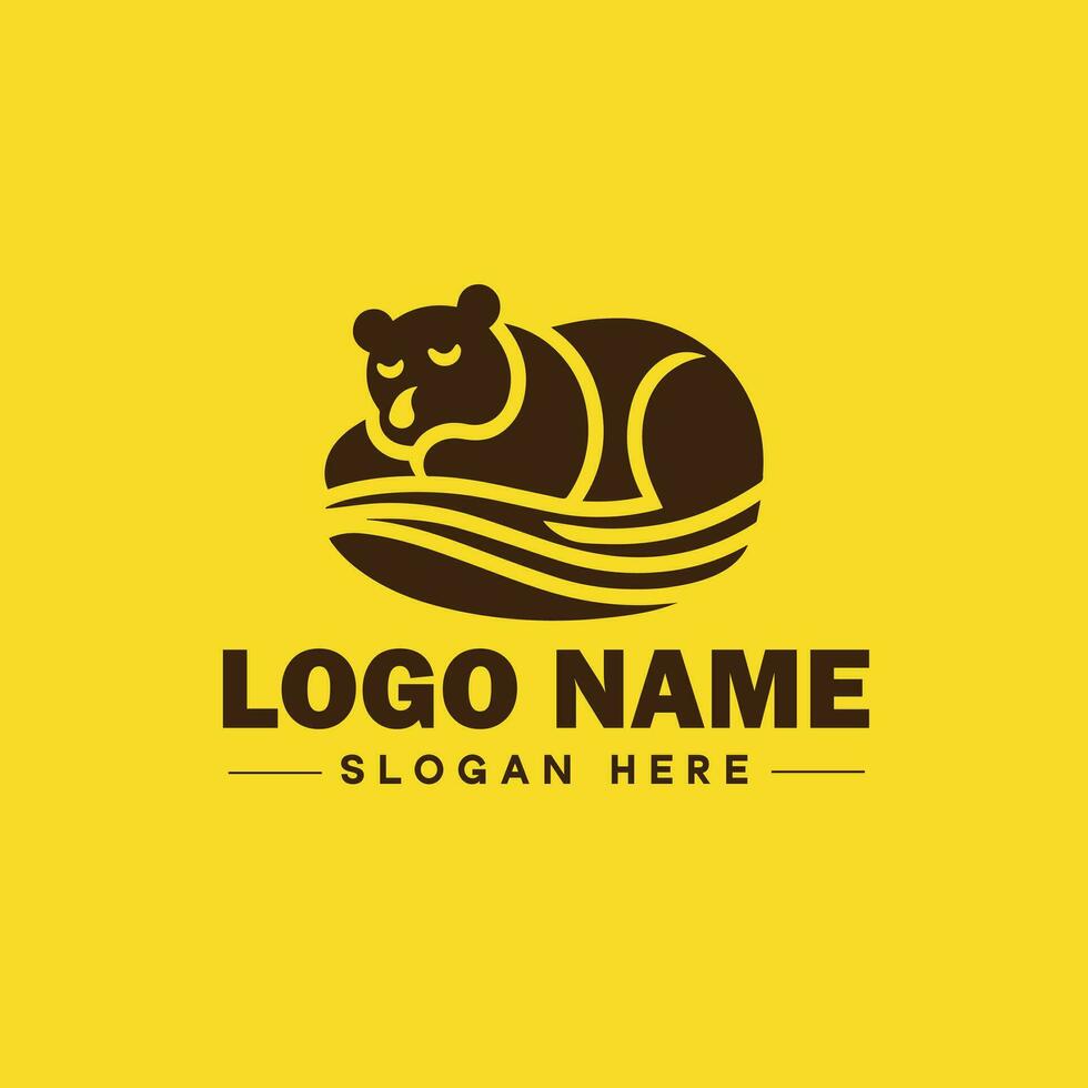 logo diseño oso animal logo y icono editable vector gráfico ilustración