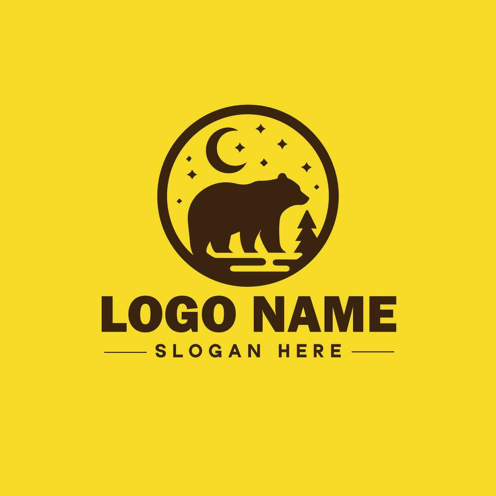 Logo Design Bear animal logo and icon editable vector graphic illustration