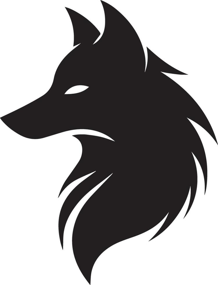 Wolf silhouette editable vector illustration isolated over white background